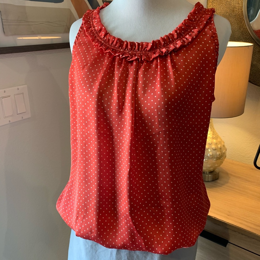 Silky polka dot top
